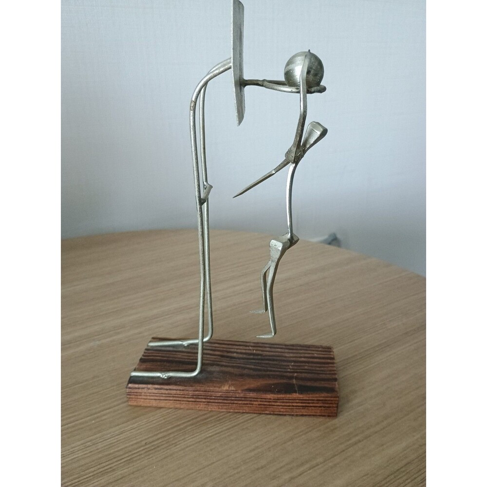 Sterner Metal Nail Art Sculptures Made In Spain Basketball Player Abstract